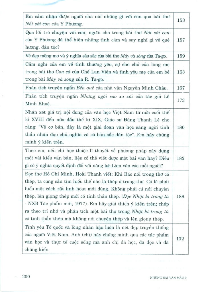 NHỮNG BÀI VĂN MẪU LỚP 9 (Biên soạn theo Chương trình GDPT mới)